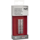 SIGEL Magnet SuperDym C5 Strong Zylinder 10 x 10 mm (Ø x H) Neodym, vernickelt 10 St./Pack.
