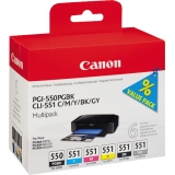 Canon Tintenpatrone PGI-550PGBK/CLI-551 C/M/Y/BK/GY schwarz, cyan, magenta, gelb, grau