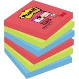 Post-it® Haftnotiz Super Sticky Notes Bora Bora Collection 6 Block/Pack.