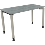 Schreibtisch all in one 1.200 x 680-820 x 600 mm (B x H x T) Vierfuß Rundrohr beton hell