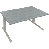 Schreibtisch all in one 1.600 x 645-1.275 x 900 mm (B x H x T) beton hell