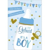 Faltkarte Babykarte Zur Geburt It's a boy