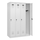 C+P Kleiderspind Evolo PLUS mit Sockel 4 Abteile verkehrsweiß