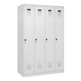 C+P Kleiderspind Evolo PLUS mit Sockel 4 Abteile verkehrsweiß