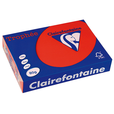 Clairefontaine Kopierpapier Trophée Color DIN A4 80 g/m² 500 Bl./Pack. kirschrot Produktbild