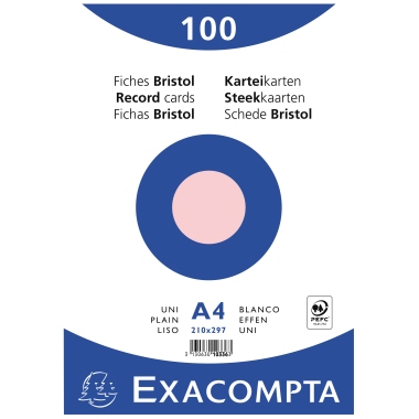 Exacompta Karteikarte DIN A4 blanko rosa Produktbild pa_produktabbildung_1 S