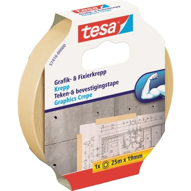 tesa® Fixierband Grafik- und Fixierkrepp 19 mm x 25 m (B x L) Produktbild