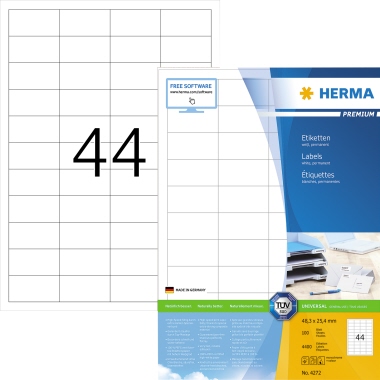 HERMA Universaletikett PREMIUM 48,3 x 25,4 mm (B x H) Produktbild pa_produktabbildung_1 S