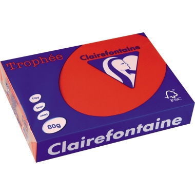 Clairefontaine Kopierpapier Trophée Color DIN A4 80 g/m² 500 Bl./Pack. korallenrot Produktbild