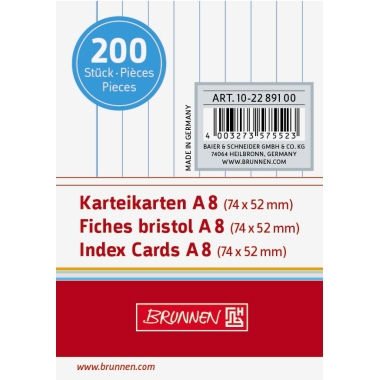 BRUNNEN Karteikarte weiß Produktbild