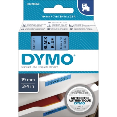 DYMO® Schriftbandkassette D1 19 mm x 7 m (B x L) schwarz blau Produktbild