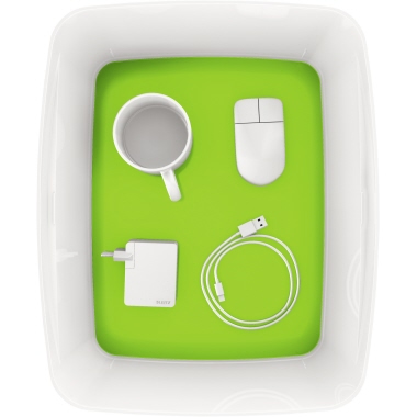 Leitz Aufbewahrungsbox MyBox® 31,8 x 19,8 x 38,5 cm (B x H x T) weiß/grün Produktbild pa_ohnedeko_1 L