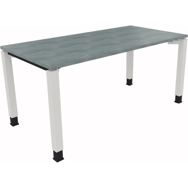 Schreibtisch all in one 1.600 x 680-820 x 800 mm (B x H x T) beton hell verkehrsweiß Produktbild pa_produktabbildung_1 L