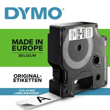 Dymo Schriftbandkassette Beschiftungsgerät weiß schwarz 19mmx7m Etiketten Label 