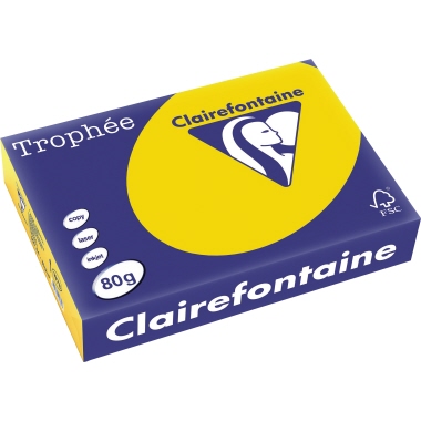 Clairefontaine Kopierpapier Trophée Color DIN A4 80 g/m² 500 Bl./Pack. sonnenblumengelb Produktbild