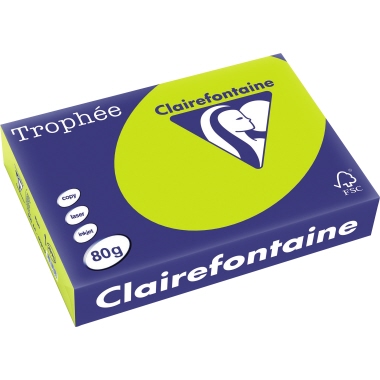 Clairefontaine Kopierpapier Trophée Color DIN A4 80 g/m² 500 Bl./Pack. neongrün Produktbild