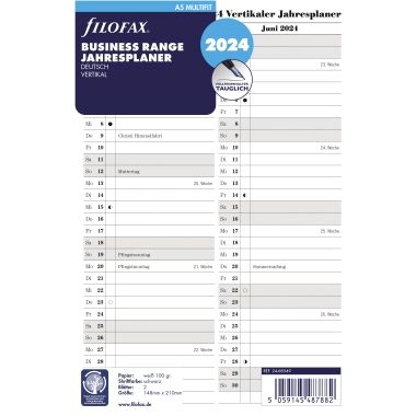 FILOFAX Einlage Kalender DIN A5 2024 Produktbild pa_produktabbildung_1 L