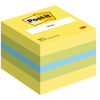 Post-it® Haftnotizwürfel Mini neongelb, limonengrün, paradiseblau Produktbild