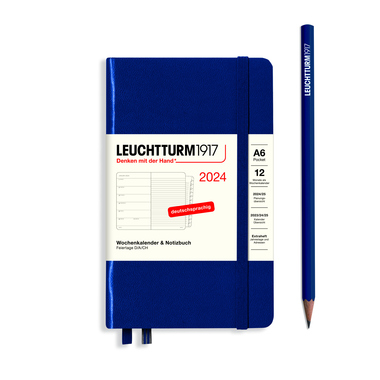LEUCHTTURM Buchkalender Pocket DIN A6 2024 marine Produktbild