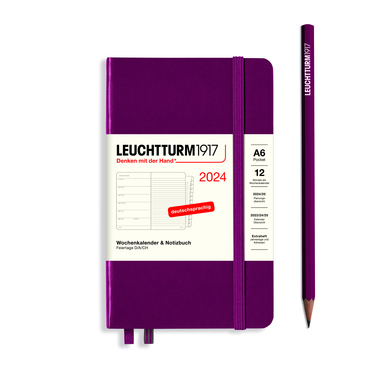 LEUCHTTURM Buchkalender Pocket DIN A6 2024 port red Produktbild