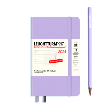 LEUCHTTURM Buchkalender Pocket DIN A6 2024 lilac Produktbild