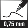 Strichstärke 0,75 mm