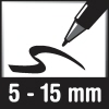 Strichstärke 5-15 mm