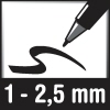 Strichstärke 1-2,5 mm