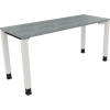 Schreibtisch all in one 1.600 x 680-820 x 600 mm (B x H x T) Vierfuß Quadratrohr beton hell A012537K