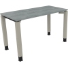 Schreibtisch all in one 1.200 x 680-820 x 600 mm (B x H x T) Vierfuß Quadratrohr beton hell