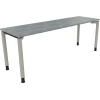 Schreibtisch all in one 2.000 x 680-820 x 600 mm (B x H x T) Vierfuß Rundrohr beton hell A012543Q