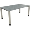 Schreibtisch all in one 1.600 x 680-820 x 900 mm (B x H x T) Vierfuß Quadratrohr beton hell A012545K