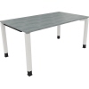 Schreibtisch all in one 1.600 x 680-820 x 900 mm (B x H x T) Vierfuß Quadratrohr beton hell A012545S