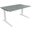 Schreibtisch all in one 1.400 x 650-850 x 900 mm (B x H x T) Flachkufe Quadratrohr beton hell A012552L