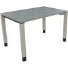 Schreibtisch all in one 1.200 x 680-820 x 800 mm (B x H x T) Vierfuß Quadratrohr beton hell A012561J