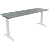 Schreibtisch all in one 1.800 x 650-850 x 600 mm (B x H x T) Flachkufe Quadratrohr beton hell A012562O
