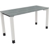 Schreibtisch all in one 1.400 x 680-820 x 600 mm (B x H x T) Vierfuß Quadratrohr beton hell A012565K