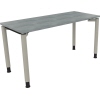 Schreibtisch all in one 1.400 x 680-820 x 600 mm (B x H x T) Vierfuß Rundrohr beton hell A012565Q