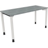 Schreibtisch all in one 1.400 x 680-820 x 600 mm (B x H x T) Vierfuß Rundrohr beton hell A012565X