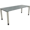 Schreibtisch all in one 2.000 x 680-820 x 800 mm (B x H x T) Vierfuß Quadratrohr beton hell A012567K
