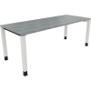 Schreibtisch all in one 2.000 x 680-820 x 800 mm (B x H x T) Vierfuß Quadratrohr beton hell A012567L