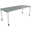 Schreibtisch all in one 2.000 x 680-820 x 800 mm (B x H x T) Vierfuß Rundrohr beton hell A012567Y