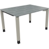 Schreibtisch all in one 1.200 x 680-820 x 900 mm (B x H x T) Vierfuß Quadratrohr beton hell A012572J