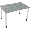 Schreibtisch all in one 1.200 x 680-820 x 700 mm (B x H x T) Vierfuß Rundrohr beton hell A012595H