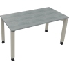 Schreibtisch all in one 1.400 x 680-820 x 700 mm (B x H x T) Vierfuß Quadratrohr beton hell