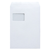 Weiße Versandtasche im Format DIN C4 mit transparentem Fenster.
