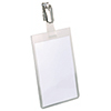 Transparentes Namensschild mit Clip, geeignet für 60 x 90 mm große Beschriftungen.