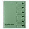 Grüne Ordnungsmappe mit 6 Fächern und Sichtlöchern auf der Vorderseite.