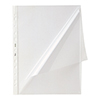 Durchsichtige Prospekthülle im DIN A4 Format mit Lochrandverstärkung und leichtem Überhang.