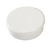 Weißer runder Magnet mit praktischem Griffrand für einfache Handhabung.